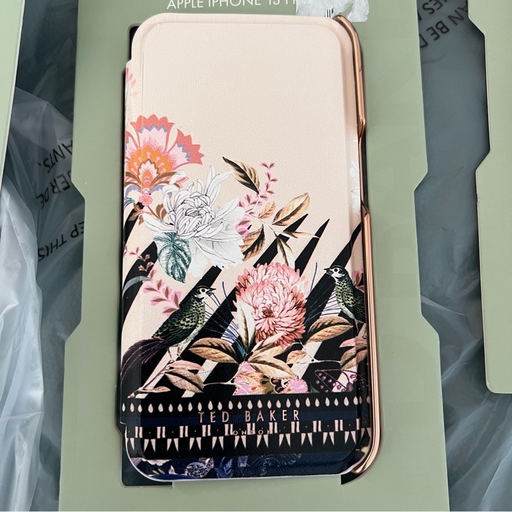 NWT Ted Baker Mirror Case for iPhone 13 Pro, floral, pattern